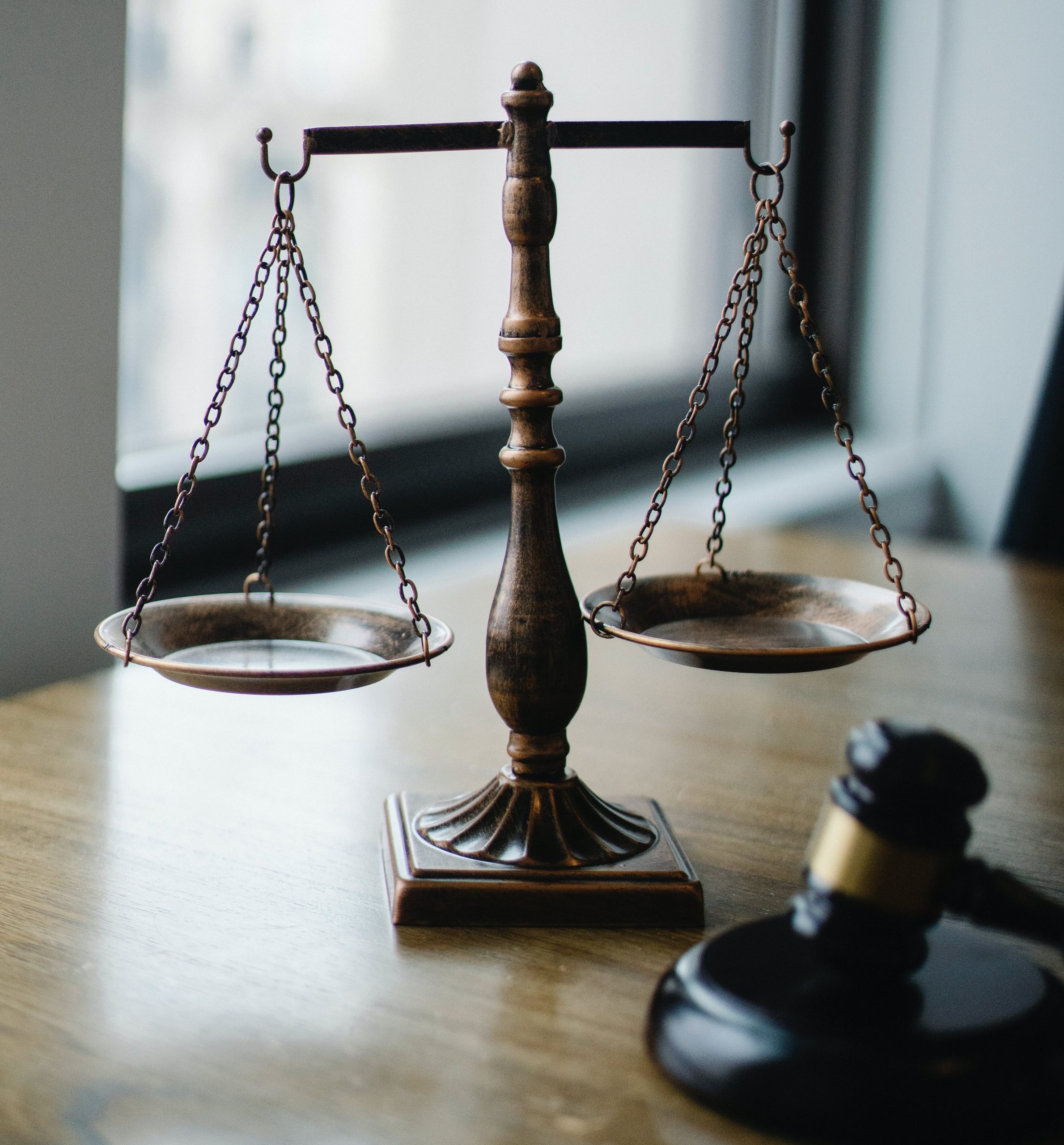 Scales of justice and judge's gavel