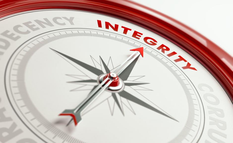 Moral compass means having good values such as integrity and ethics to help you make sound decisions.