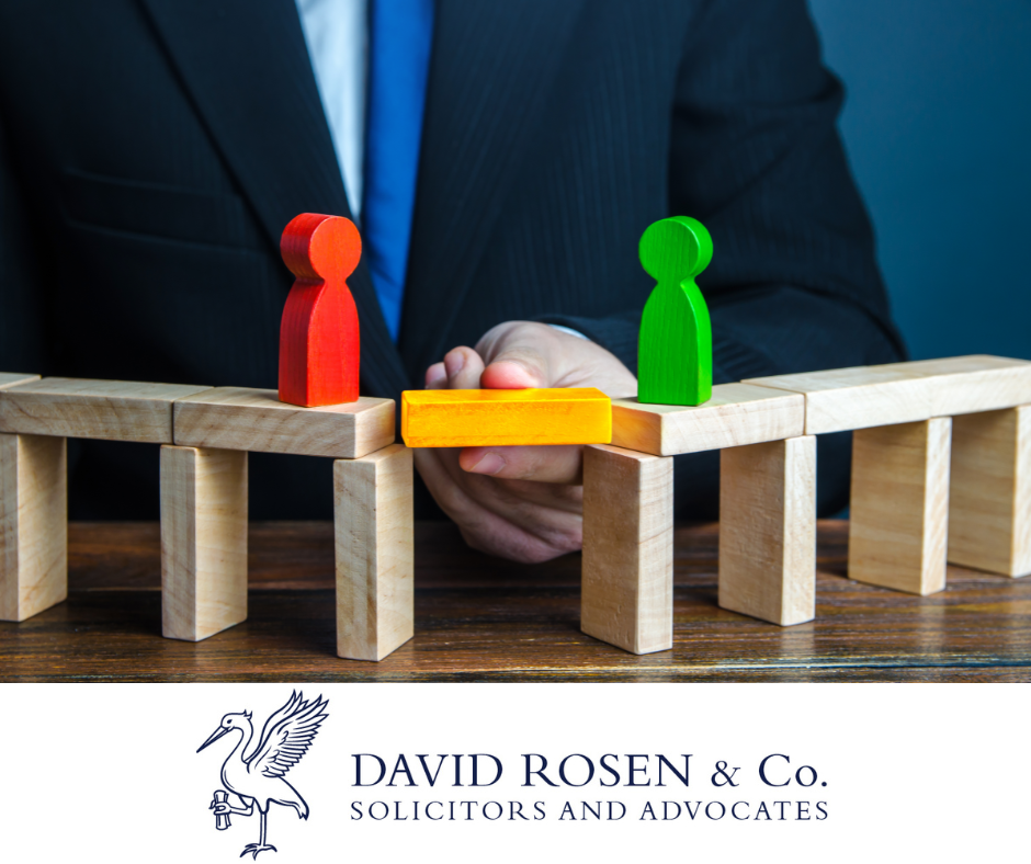 David Rosen & Co, Solicitors & Advocates provide business mediation between 2 opposing parties.