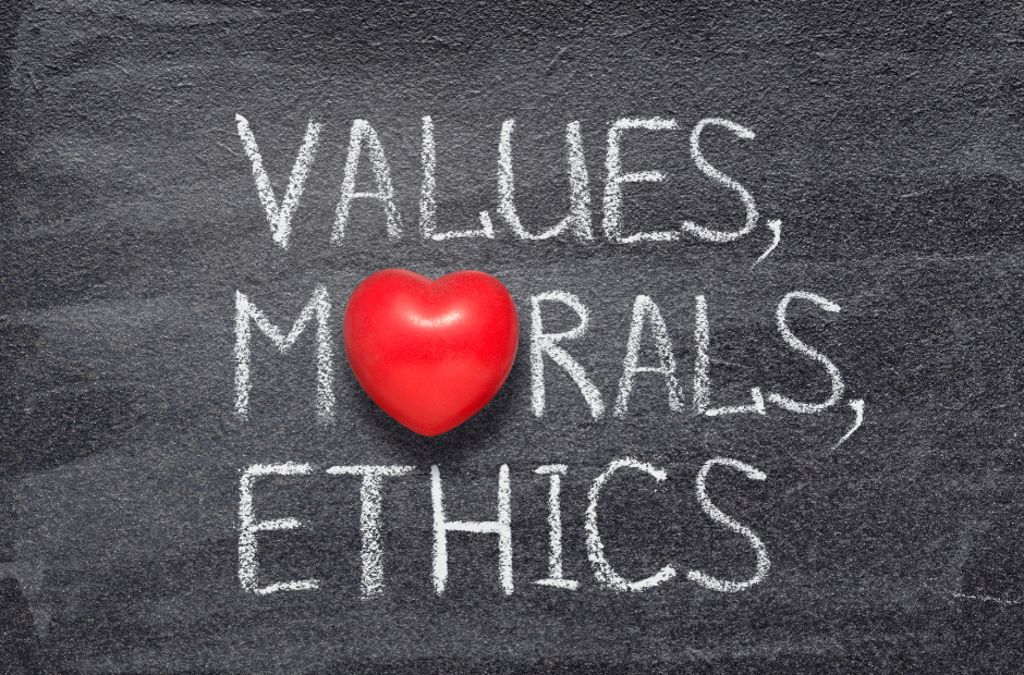 Values, morals and ethics are essential qualities for a person entering the legal profession.